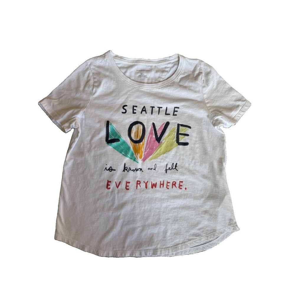 ANTHROPOLOGIE New Orleans Love Graphic T-Shirt Women’s Small White NWT